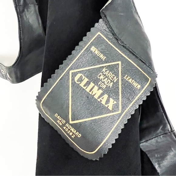 Vintage ✨ Karen Okada Open Back Leather Dress - Picture 14 of 15